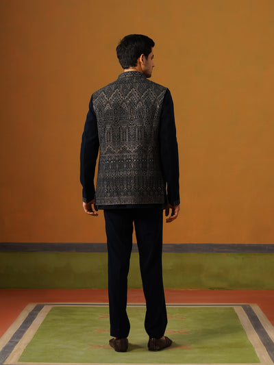 Teal Blue Indo Jodhpuri Set