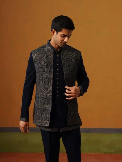 Teal Blue Indo Jodhpuri Set