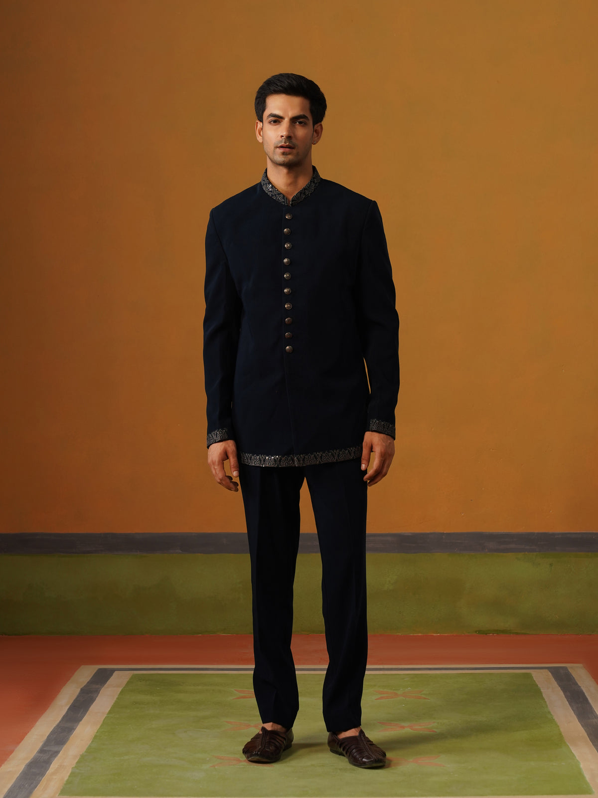 Teal Blue Indo Jodhpuri Set