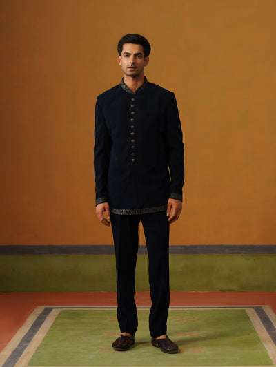 Teal Blue Indo Jodhpuri Set