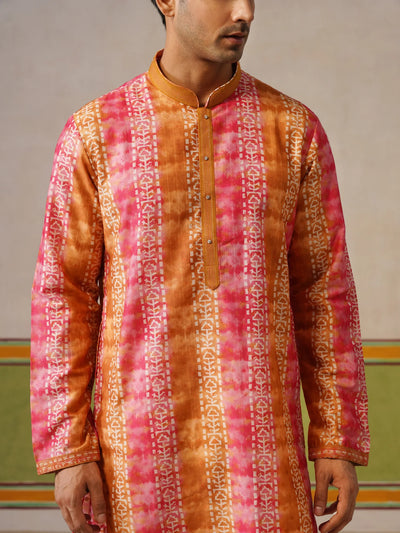 Yellow Multi Print Kurta with Neck Design