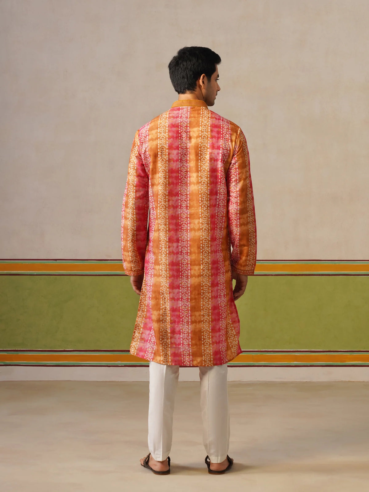 Yellow Multi Print Kurta with Neck Design
