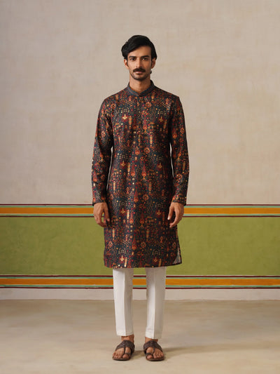 Multi Printed Kurta with Foil