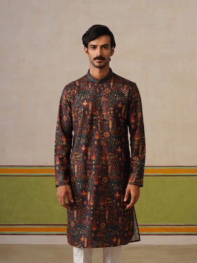 Multi Printed Kurta with Foil