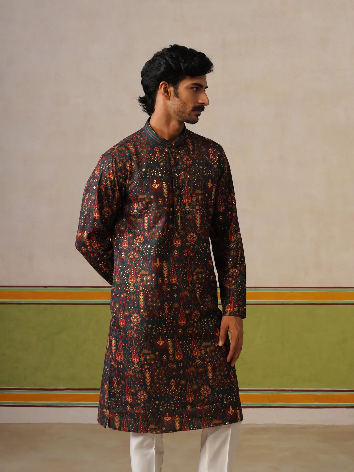 Multi Printed Kurta with Foil