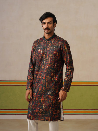 Multi Printed Kurta with Foil