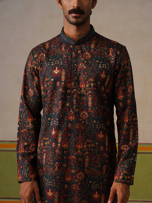 Multi Printed Kurta with Foil