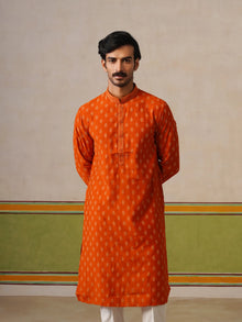 Orange Butti Kurta with Pyjama Pant Set