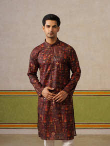 Maroon Printed with Foil Kurta Only
