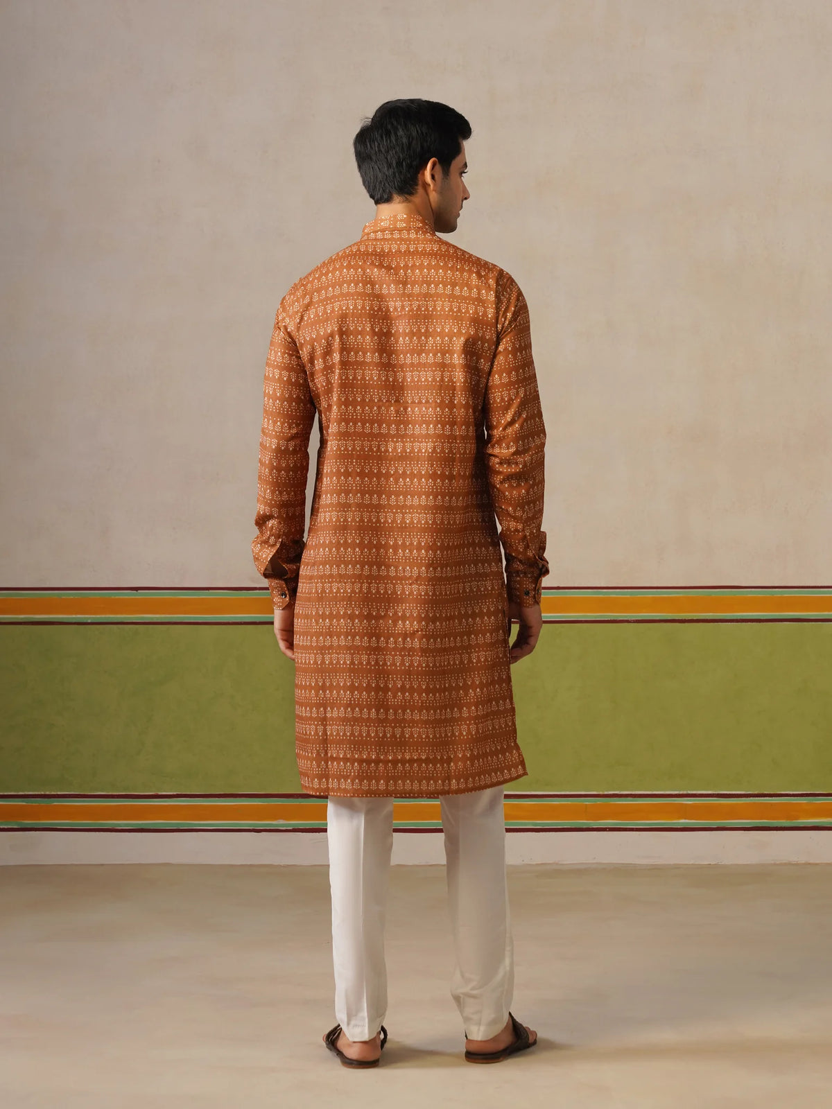 Mustard Butti Cotton Kurta Only