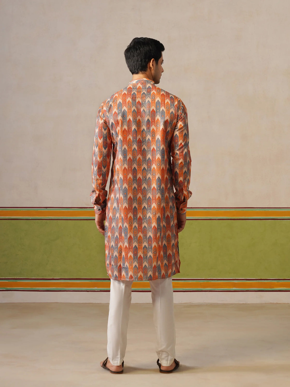Mens Multi Printed Kurta