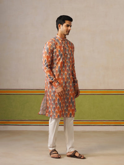 Mens Multi Printed Kurta