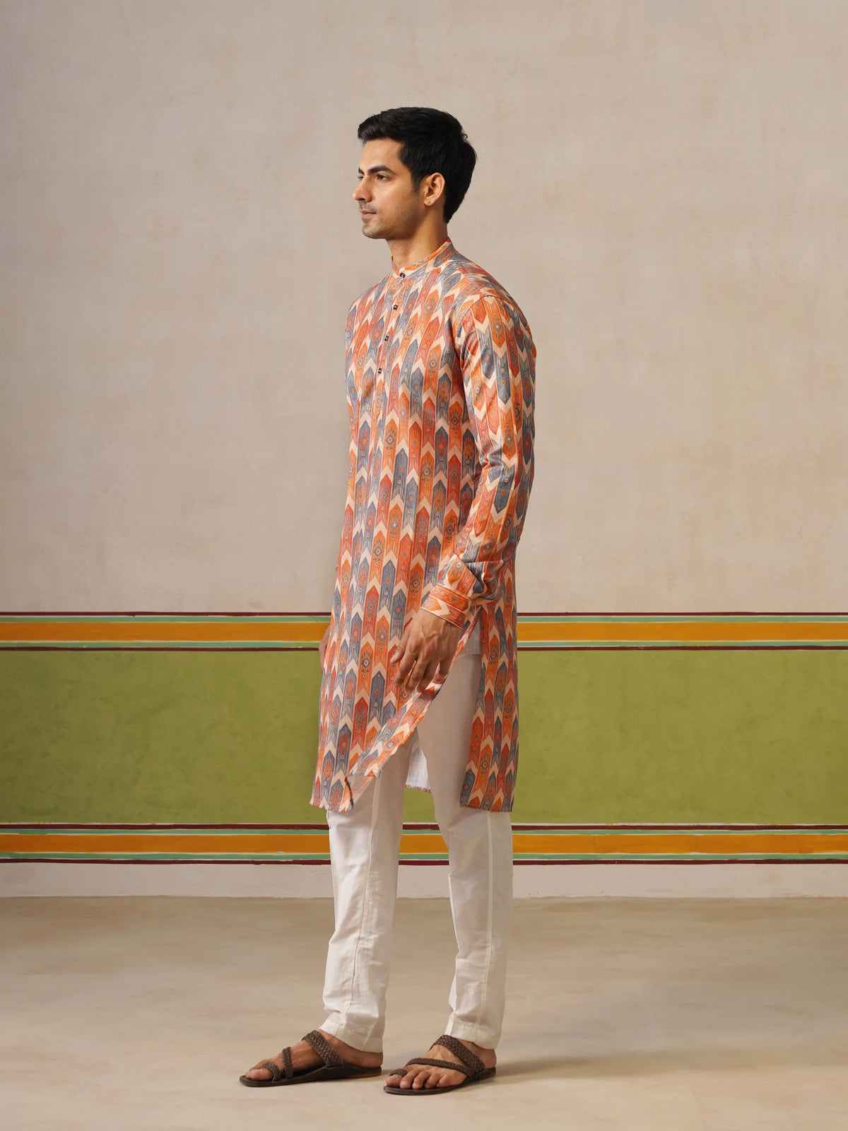 Mens Multi Printed Kurta