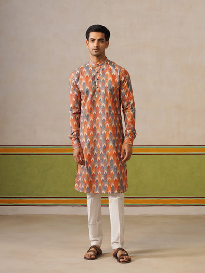 Mens Multi Printed Kurta