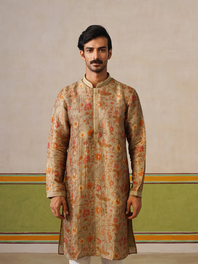 Sage Green Banarasi Silk Kurta with Pyjama Set