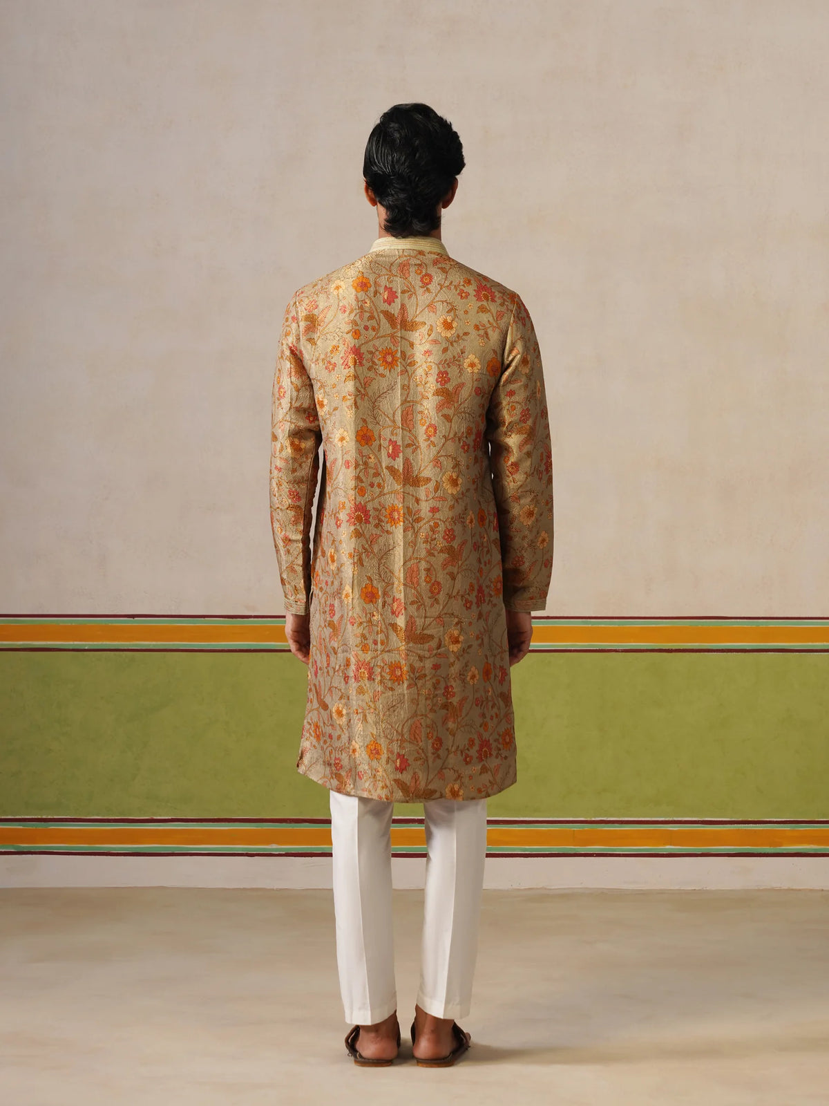 Sage Green Banarasi Silk Kurta with Pyjama Set