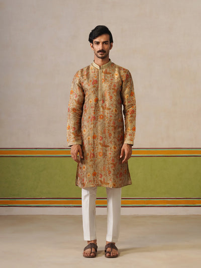 Sage Green Banarasi Silk Kurta with Pyjama Set