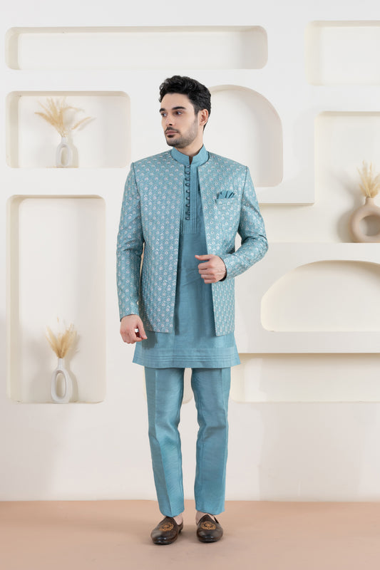 Sea Green Indo Western Set