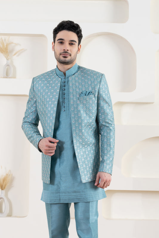 Sea Green Indo Western Set